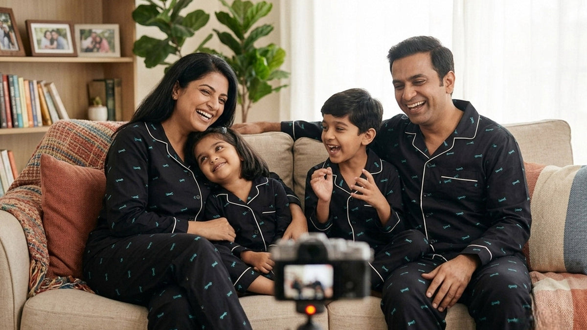 Together in the Frame: Matching Pajamas for Family Photos