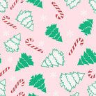 Candy Cane Christmas Print in Cotton