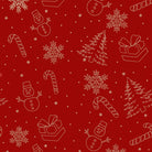 Classic Christmas Sketch Print in Cotton