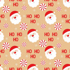 Peppermint Santa Print in Cotton for Christmas