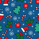 Frosty Blue Christmas Print in Cotton