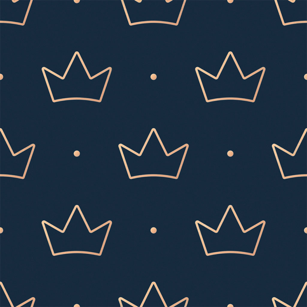 Minimal crown pattern fabric print in deep tones for coordinated nightwear