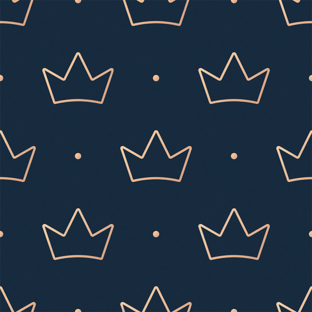 Minimal crown pattern fabric print in deep tones for coordinated nightwear
