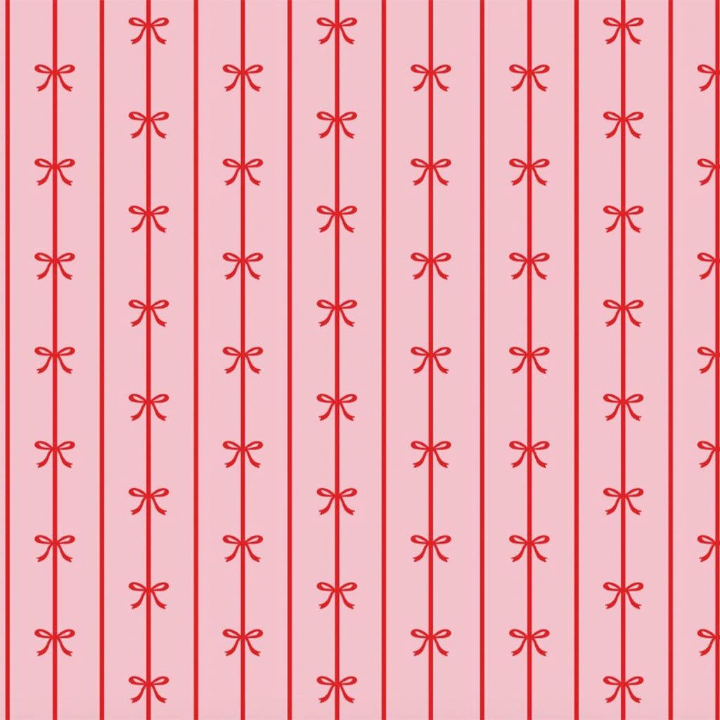 Vertical stripe fabric print with ribbon accents for classic pajama sets
