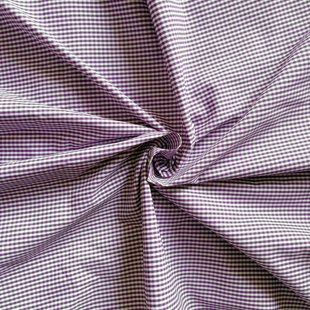 Purple Mini Checks in Cotton