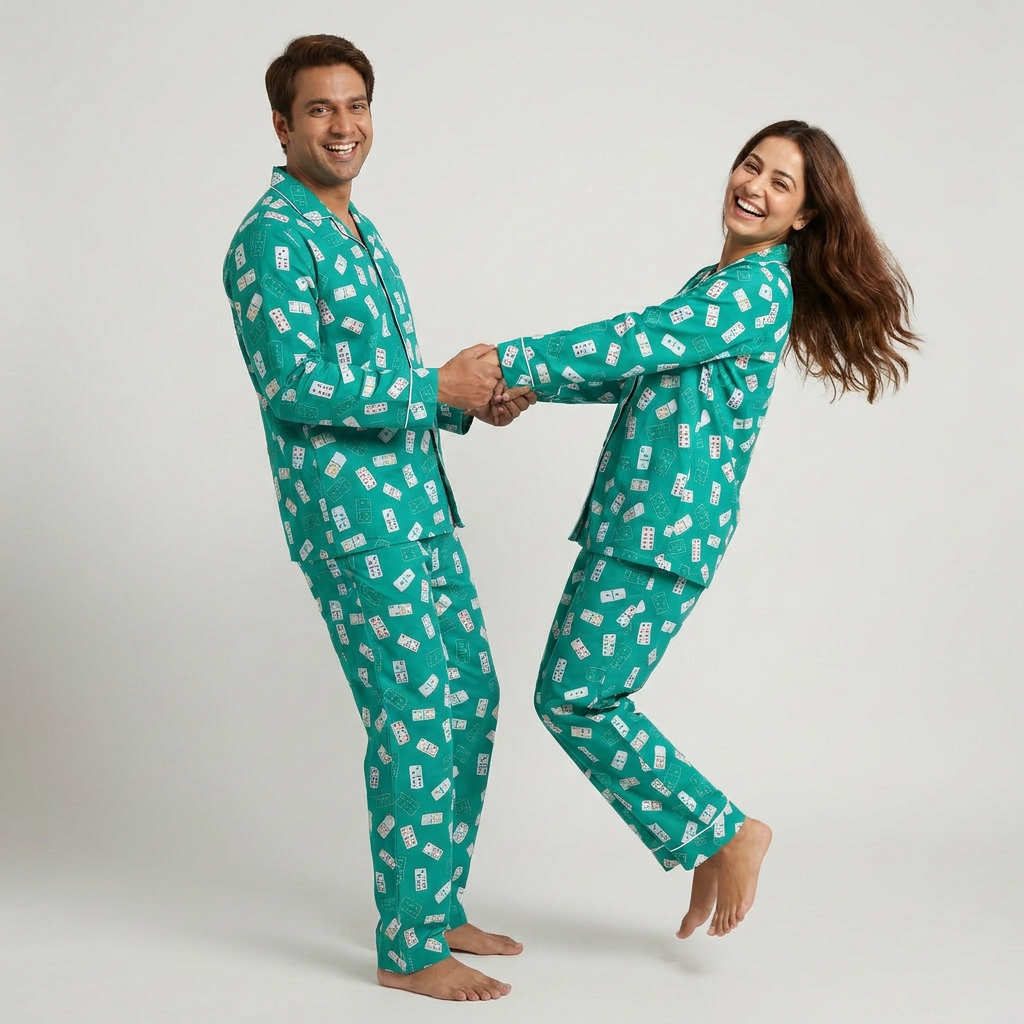 The two of you in matching Ace of Dreams night suit