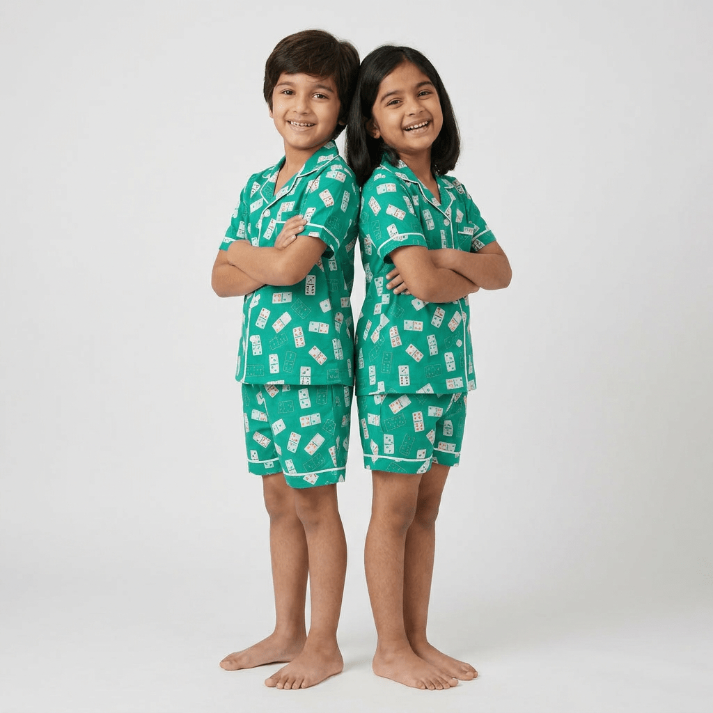 Ace Of Dreams bro and sis pajama set worn together
