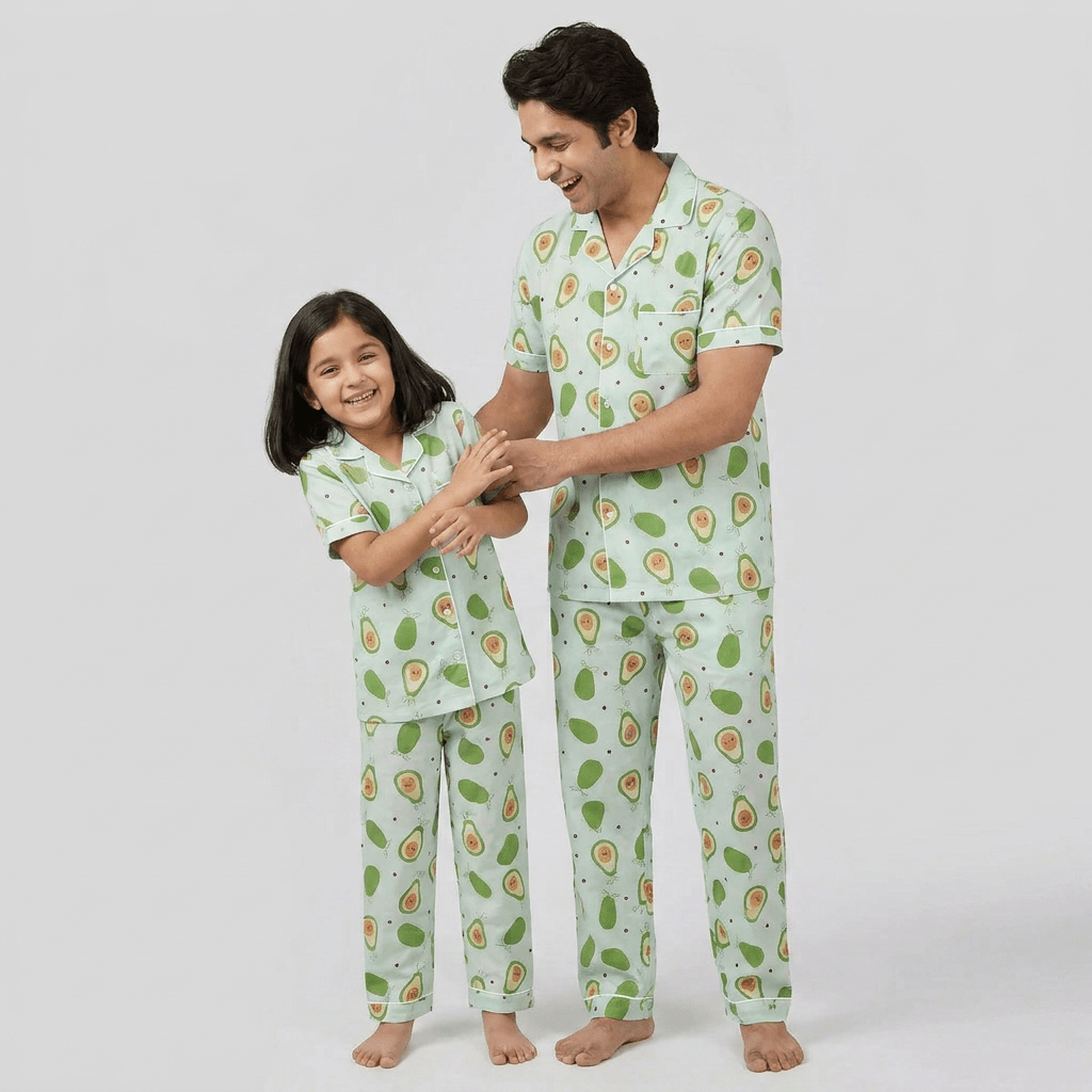 Avocado father daughter night suit worn together