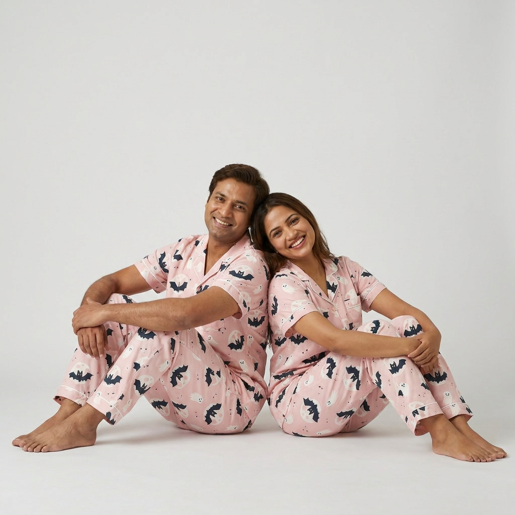 The two of you in matching Bats and Ghosts night suit