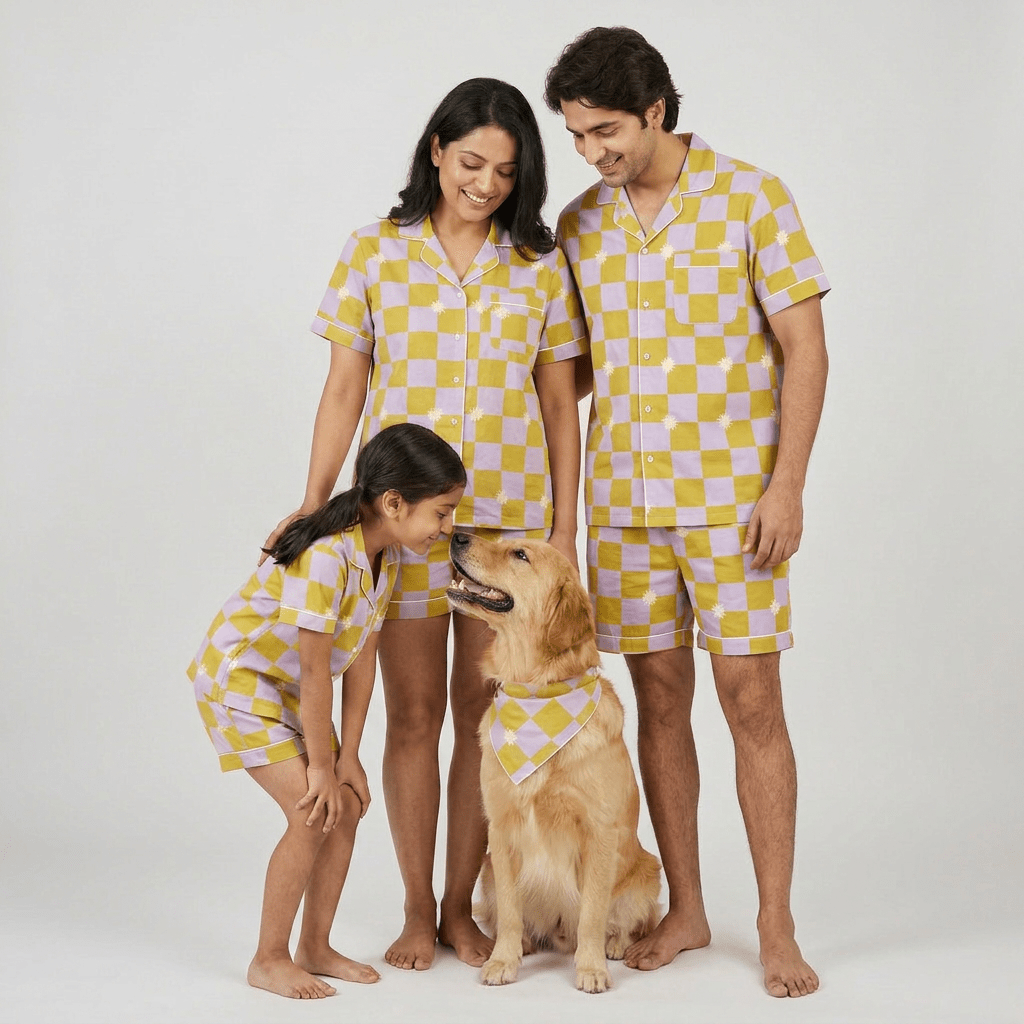Pajama Tribe Bloom Check Gingham matching family pajamas