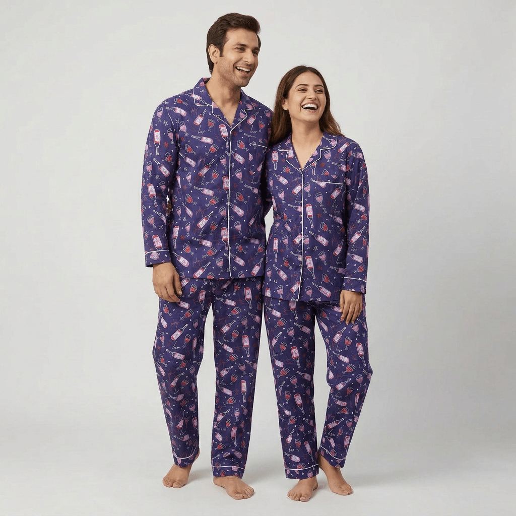 The two of you twinning in Celebrations night suit by Pajama Tribe