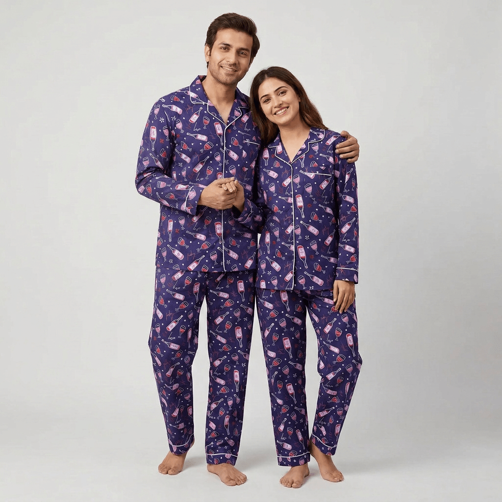Celebrations matching night suit for the two of you, styled together