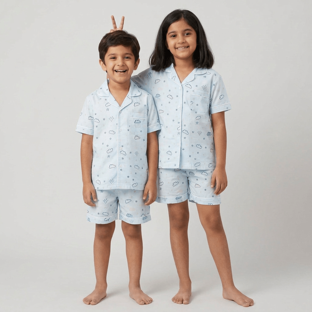 Clouds In The Sky brother sister night suit worn together