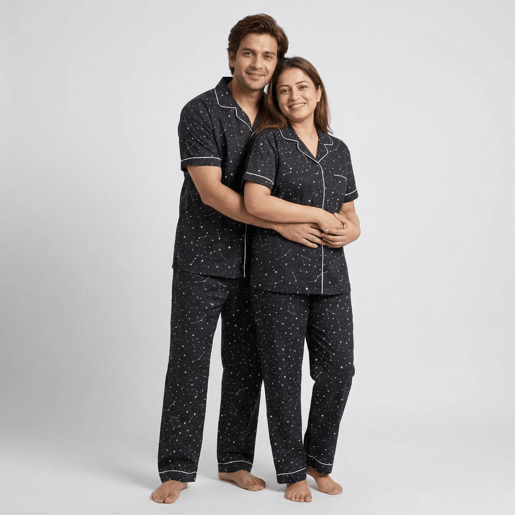 Constellation matching night suit for the two of you, styled together