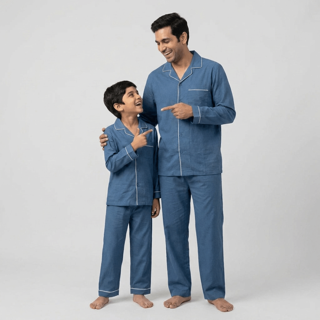 Pajama Tribe Denim Blue daddy and me pajama set