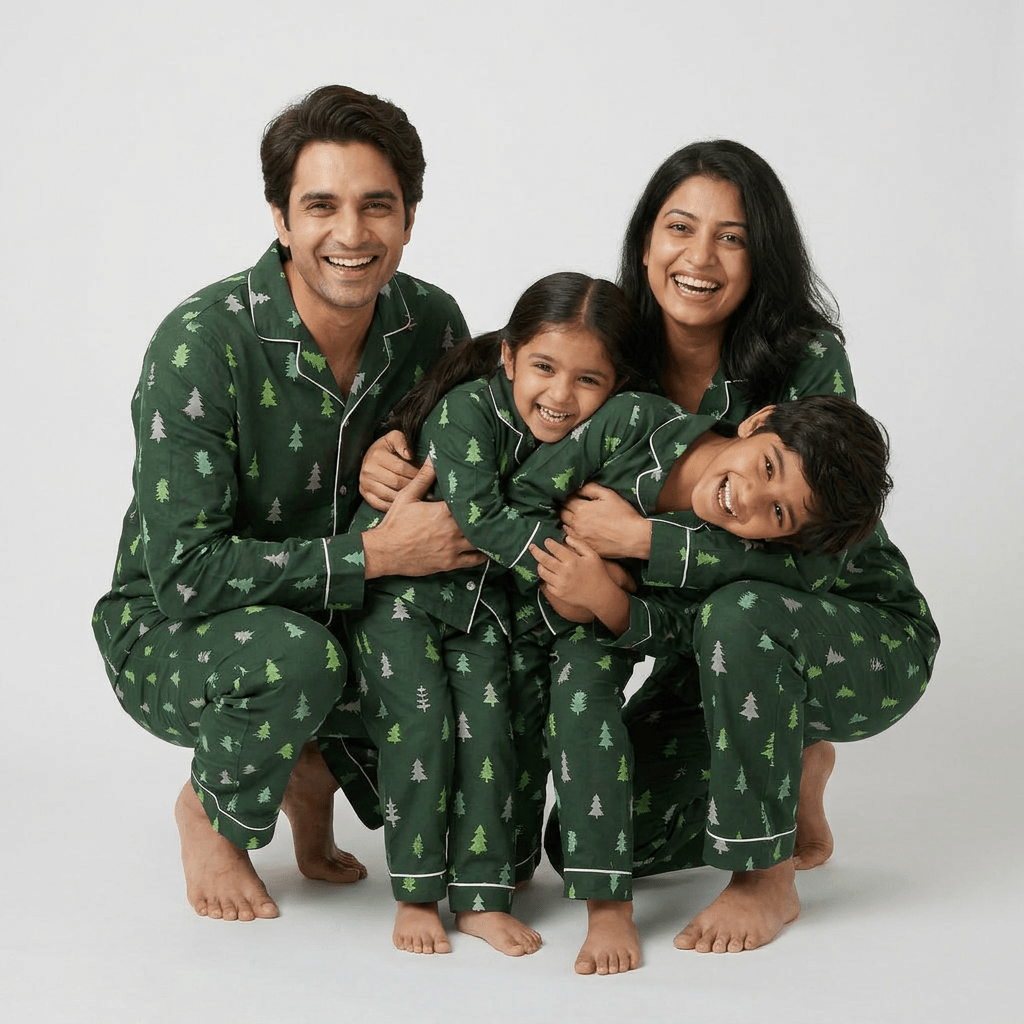 Pajama Tribe Evergreen Forest matching family pajamas