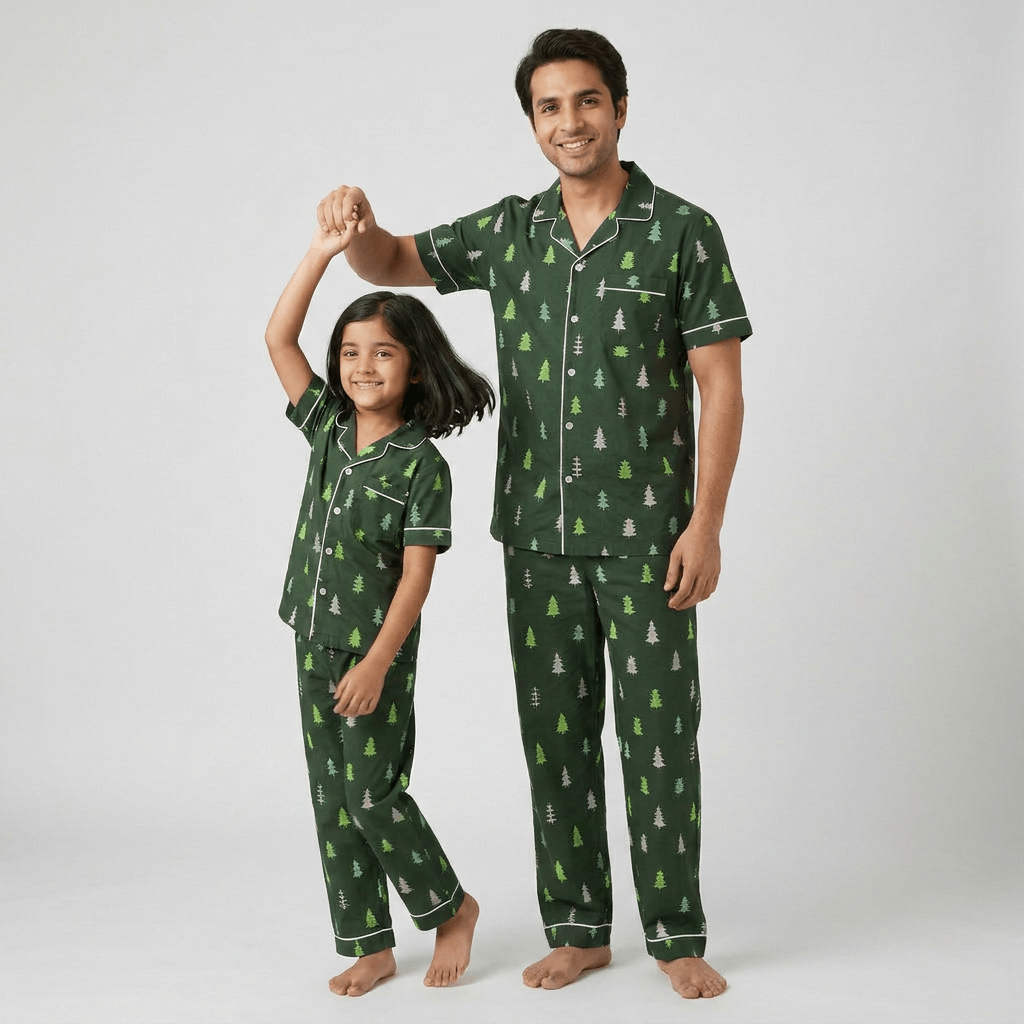 Pajama Tribe Evergreen Forest daddy and me night suit