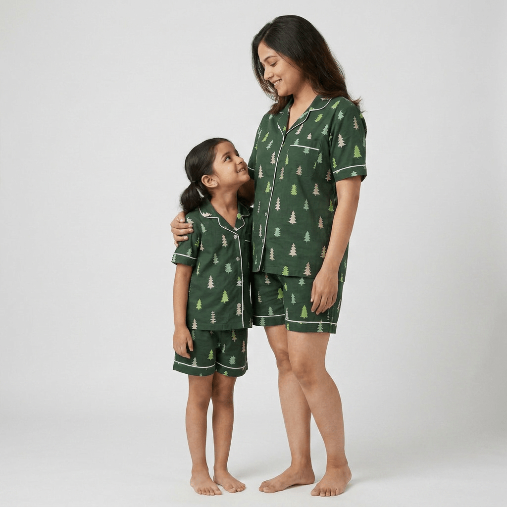 Pajama Tribe Evergreen Forest mother daughter night suit