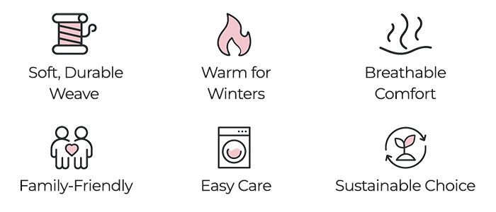 Family friendly flannel fabric icons