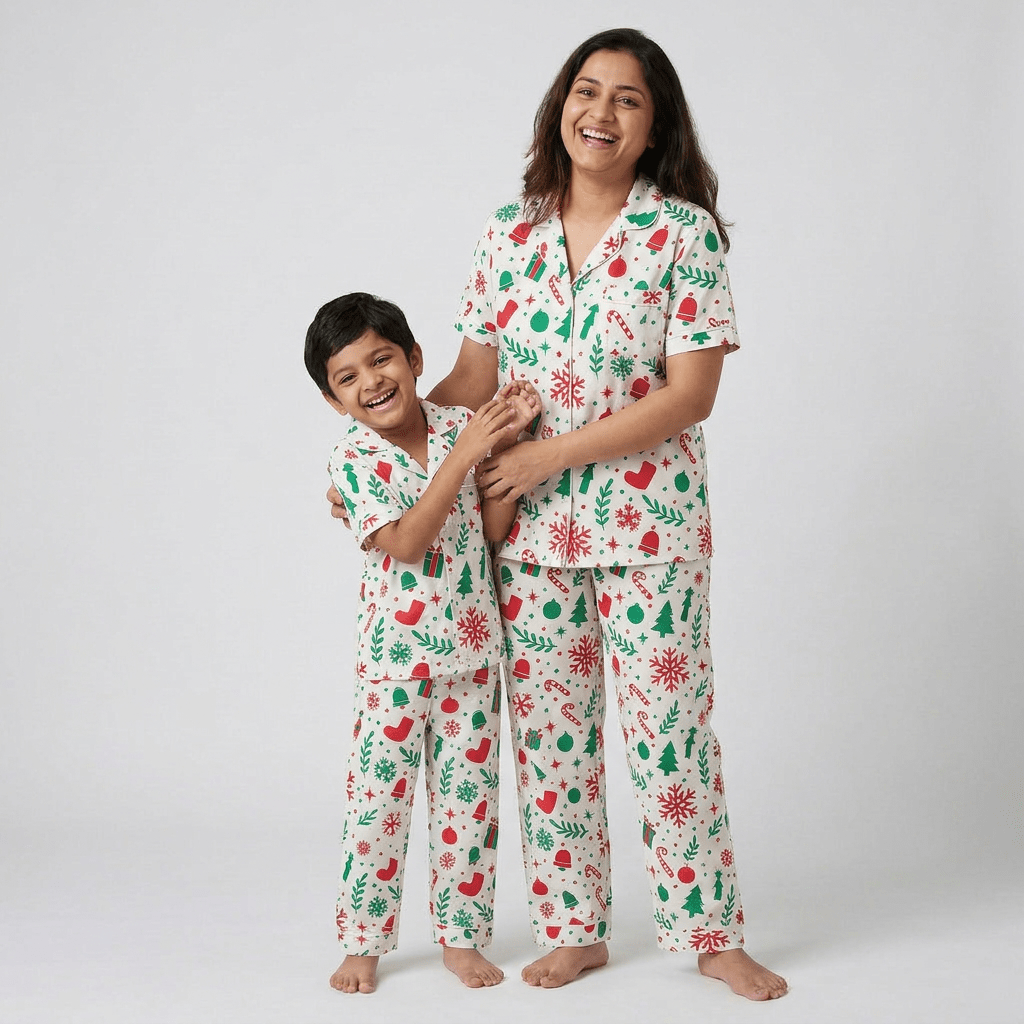 Pajama Tribe Holiday Cheer mother son night suit