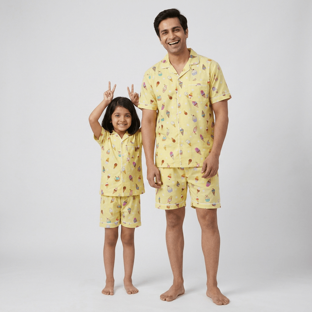 Pajama Tribe Ice Cream Cupcake father daughter night suit