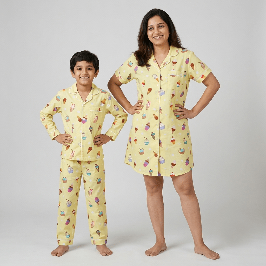 Pajama Tribe Ice Cream mother son night suit