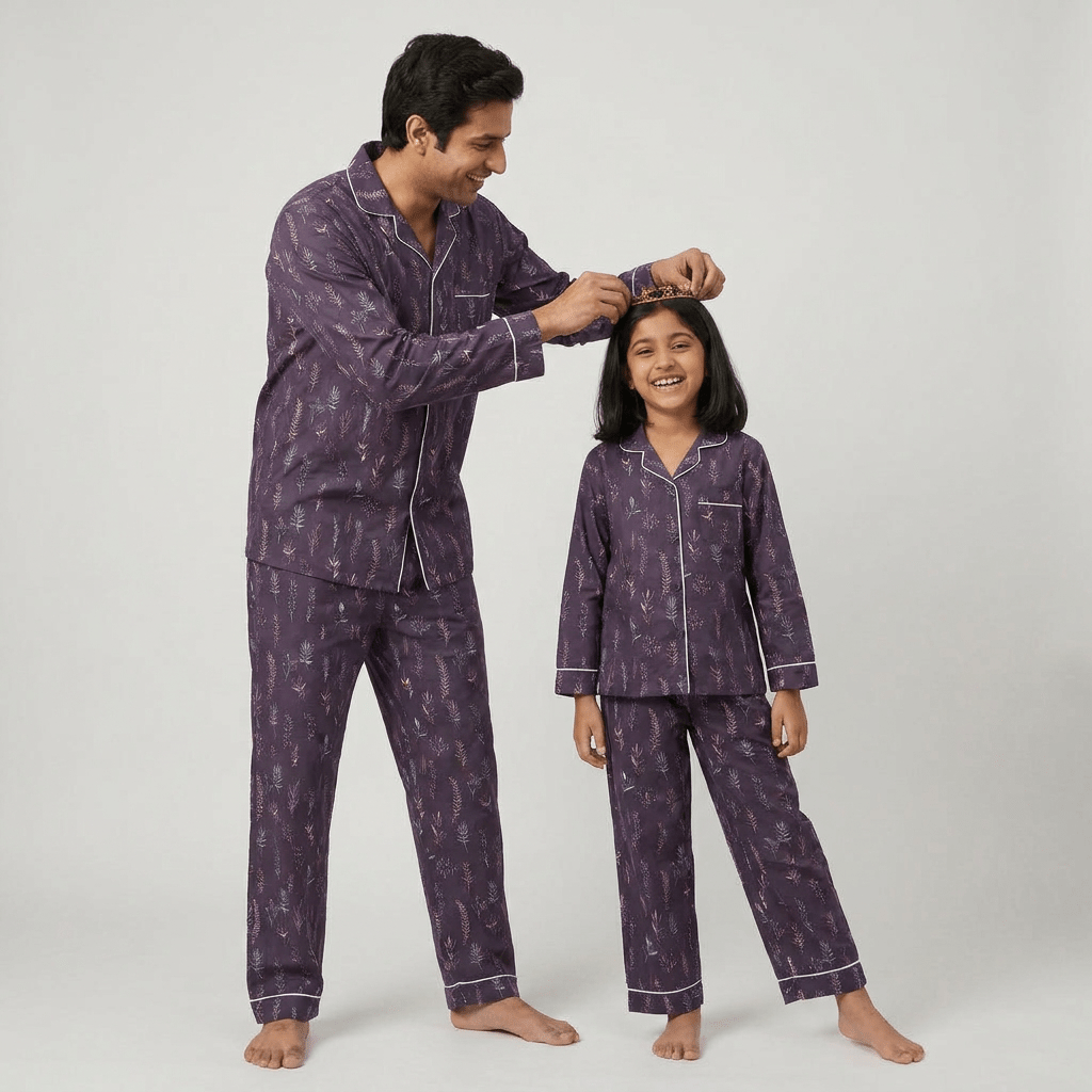 Lavender Farm father daughter night suit worn together