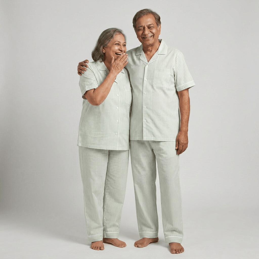 Pajama Tribe Mint Green Pinstripes nana nani matching pajamas