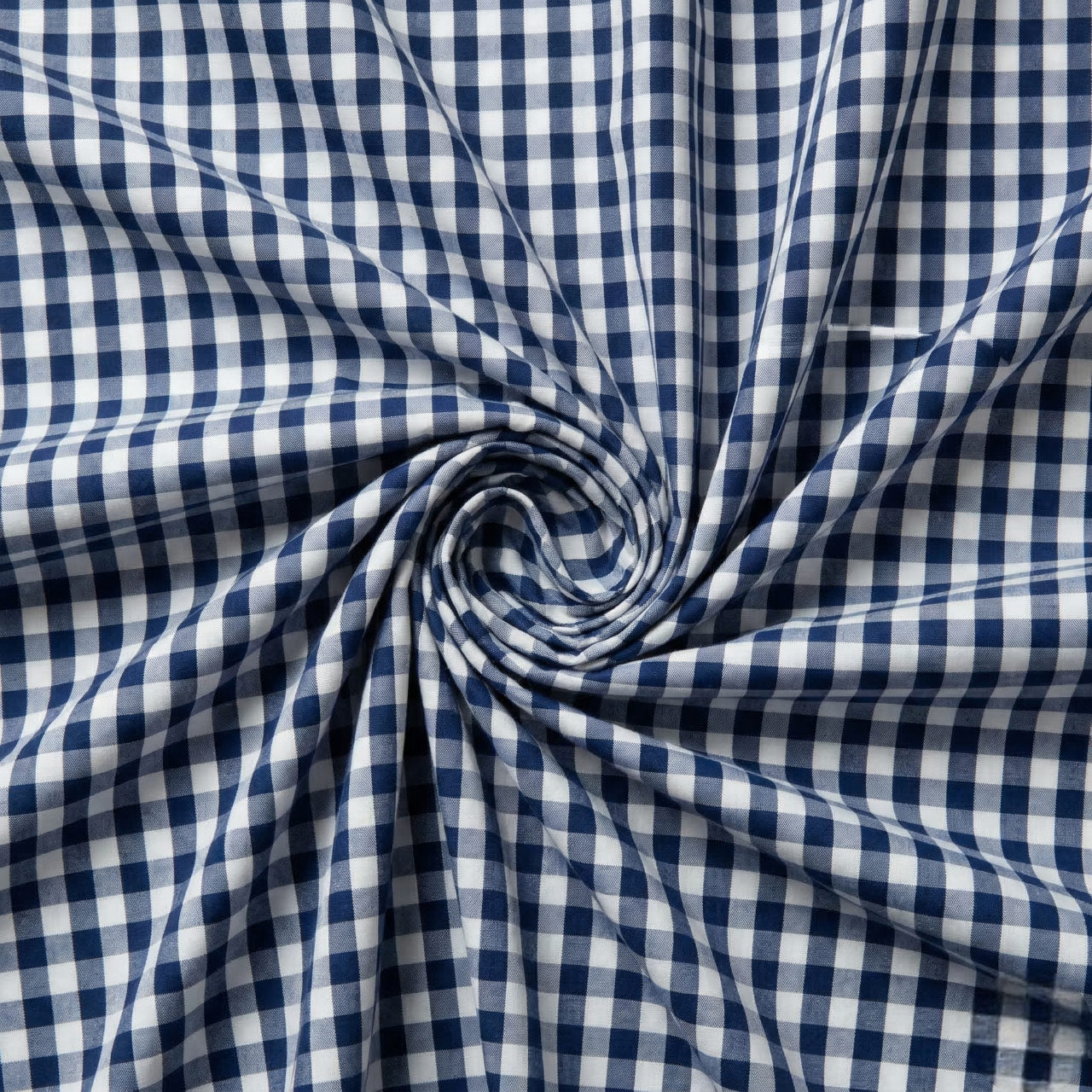 Close-up of blue and white checkered fabric
