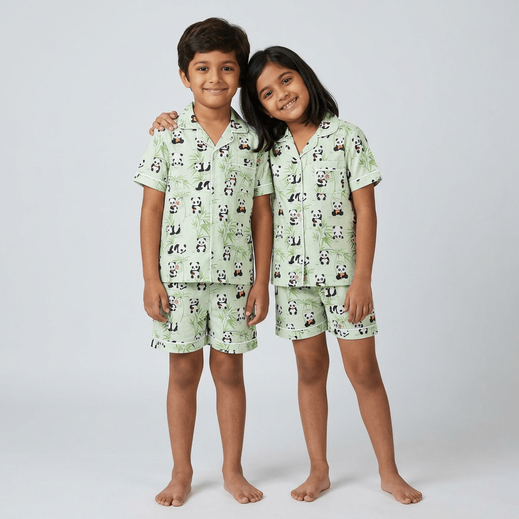 Pajama Tribe Panda brother sister night suit