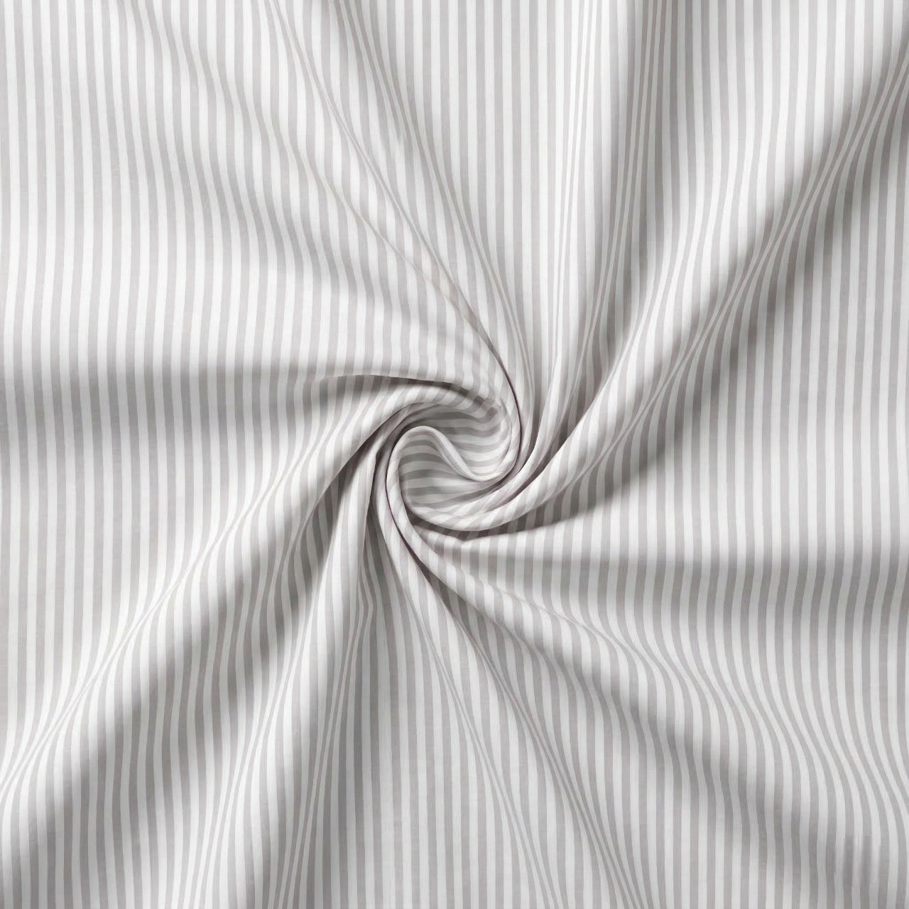 Close-up of gray striped fabric with a swirl pattern