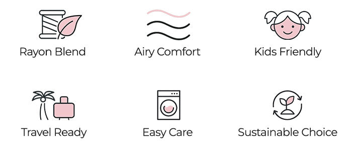 Easy care -sustainable rayon fabric icons