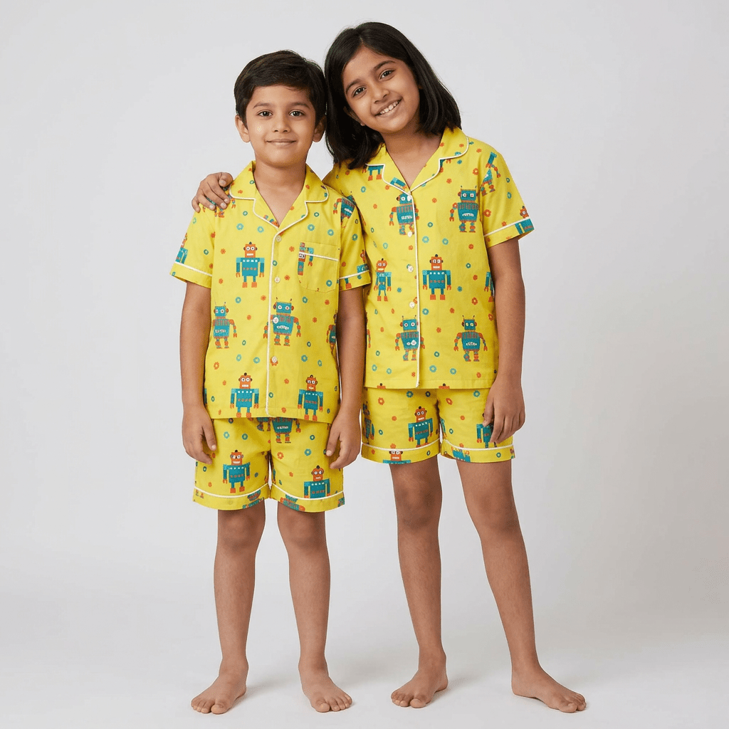 Pajama Tribe Robot bro and sis pajama set
