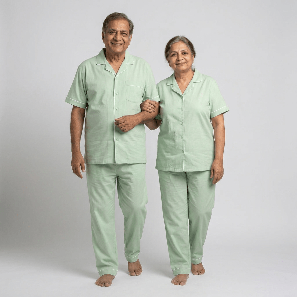 Pajama Tribe Sage Green grandparents matching night suit