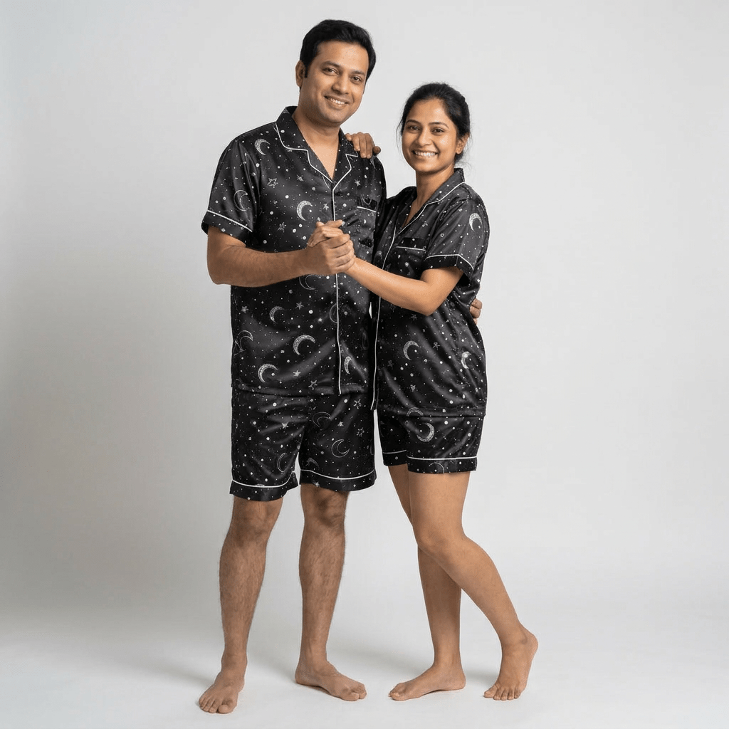 Pajama Tribe Shining Stars couple night suit
