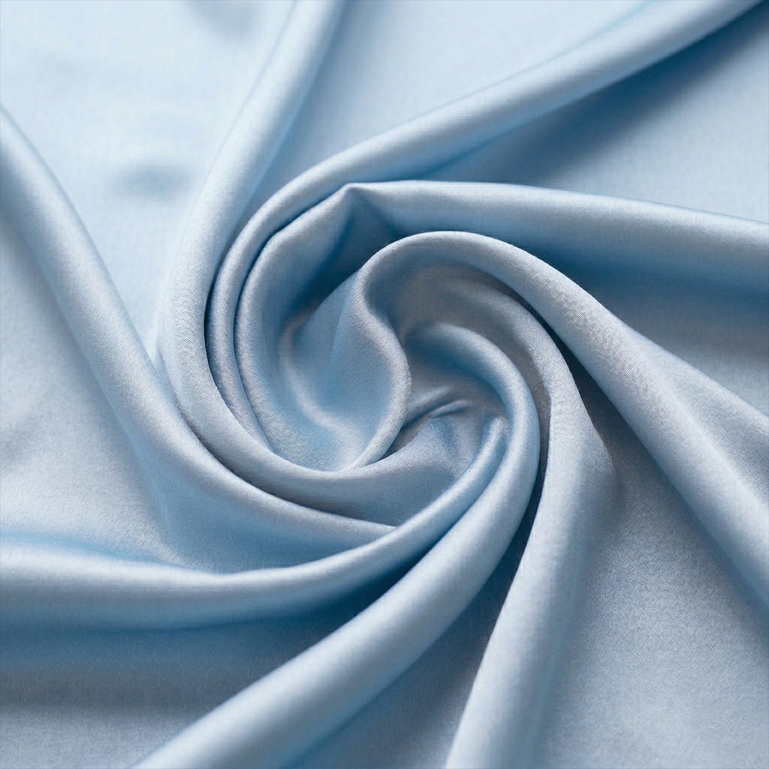 You and your partner in matching Sky Blue Satin night suit