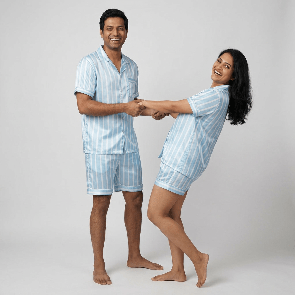 Stripe Life matching shorts set for the two of you, styled together