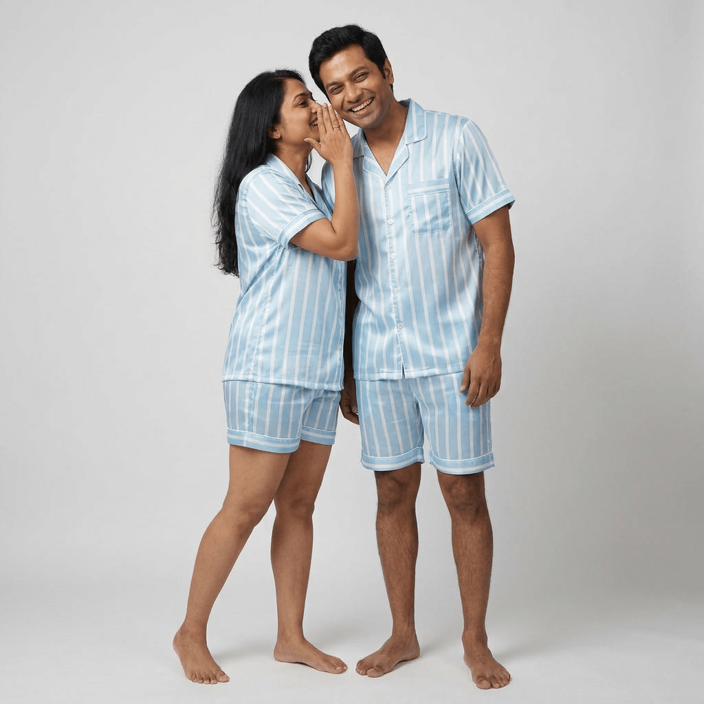 Pajama Tribe Stripe Life couple nightwear set