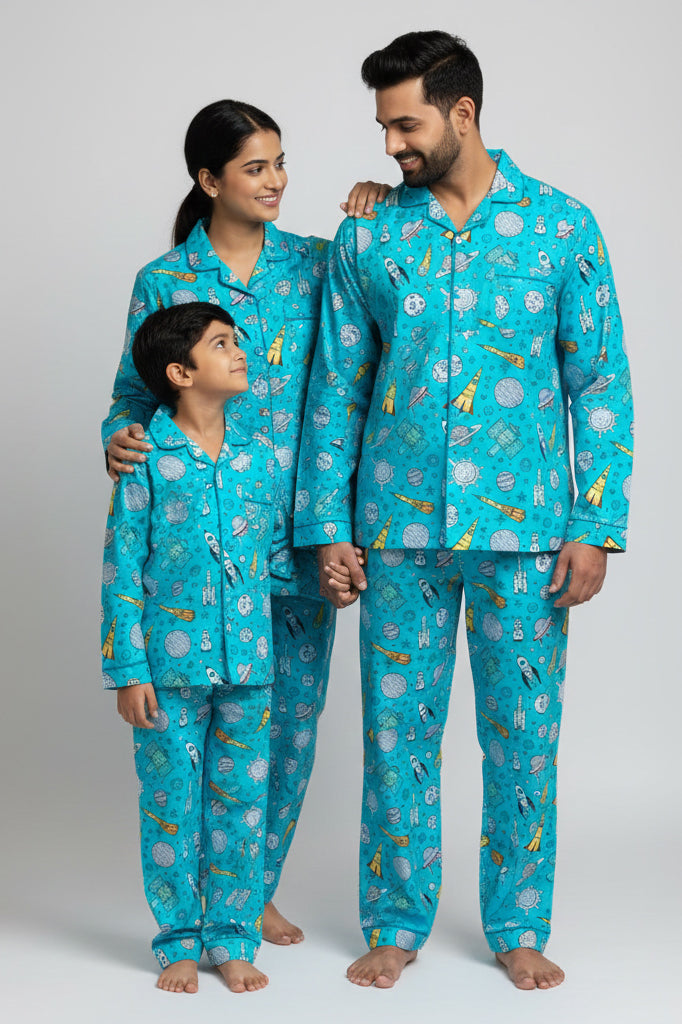 To the moon print family comfort wear pajama set