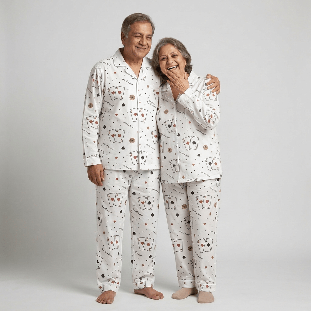 Matching Two Of A Kind Cards full-sleeve night suit for nana and nani