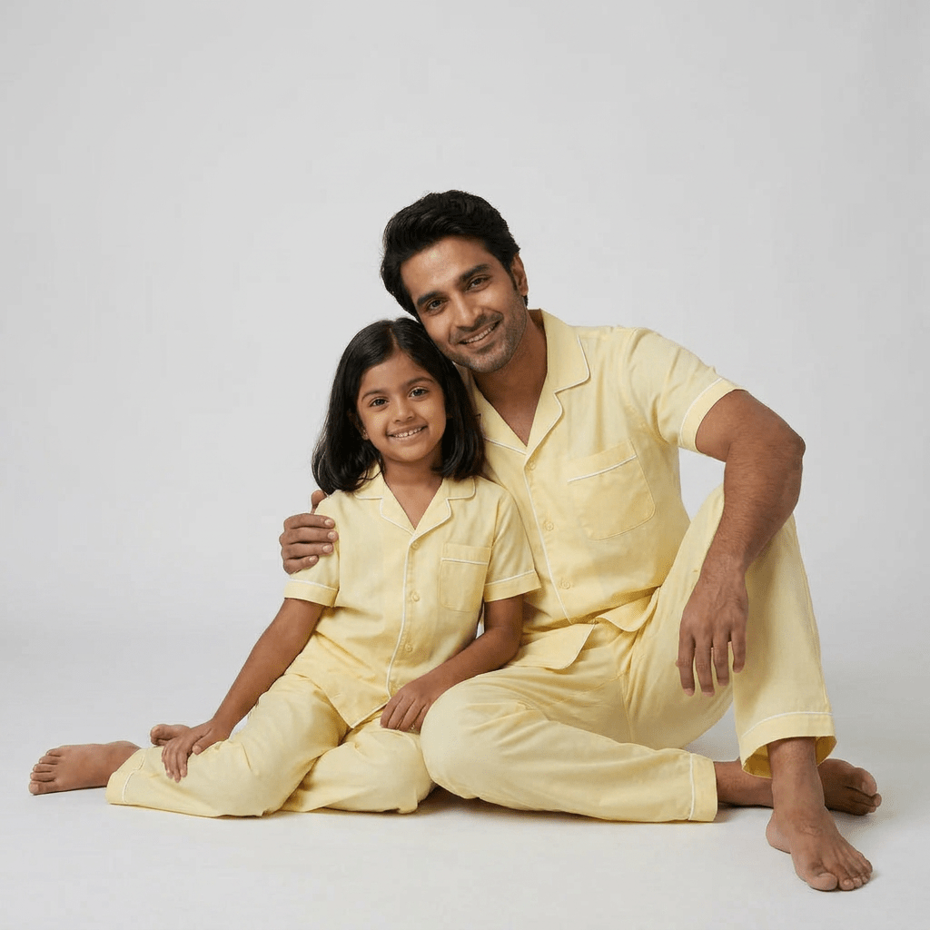 Pajama Tribe Warm Yellow daddy and me night suit