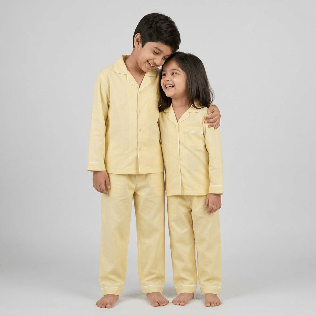 Pajama Tribe Warm Yellow brother sister night suit