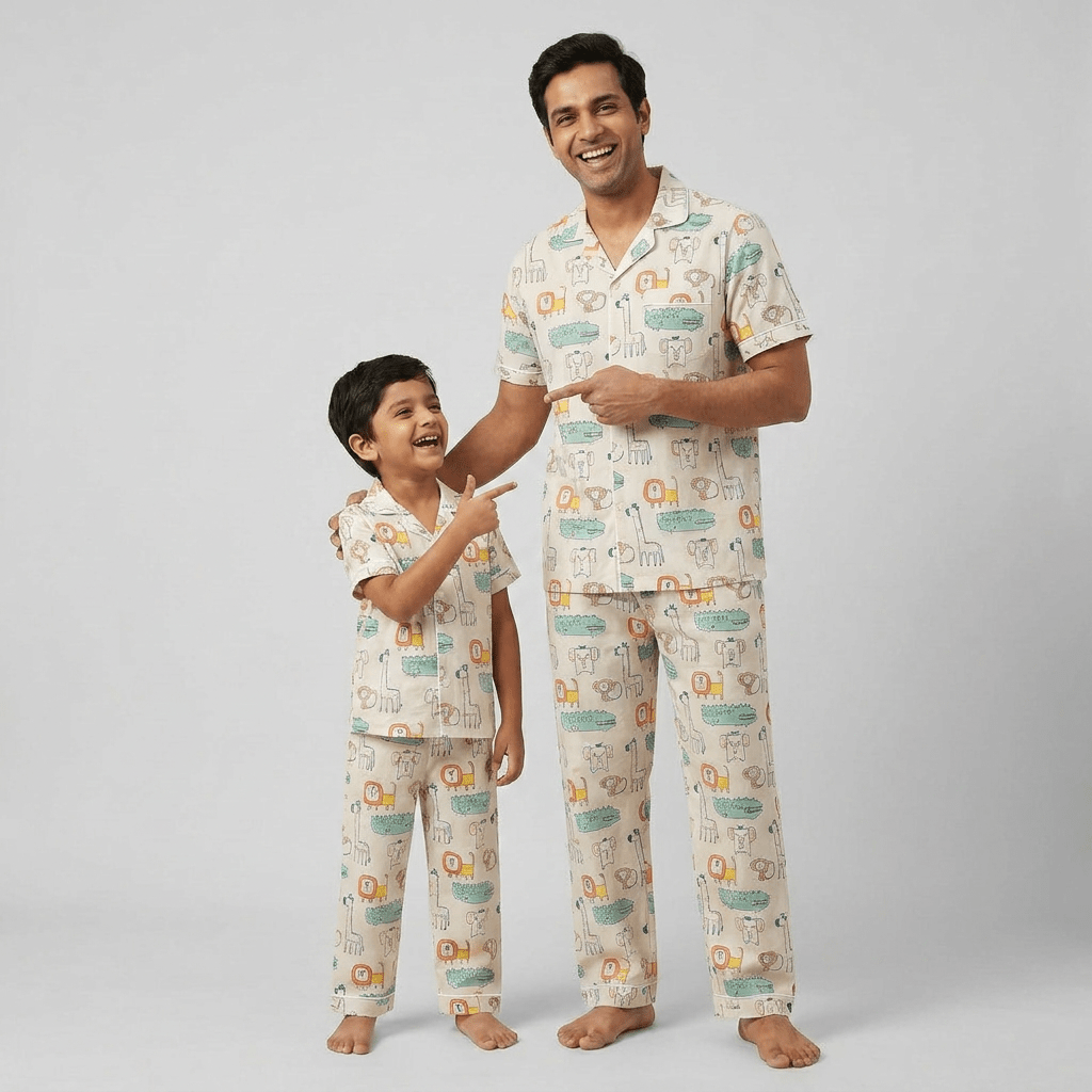 Pajama Tribe Wild Animals daddy and me pajama set