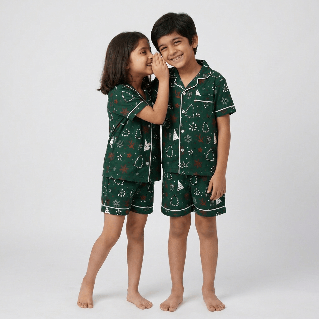 Winter Wonderland brother sister night suit worn together
