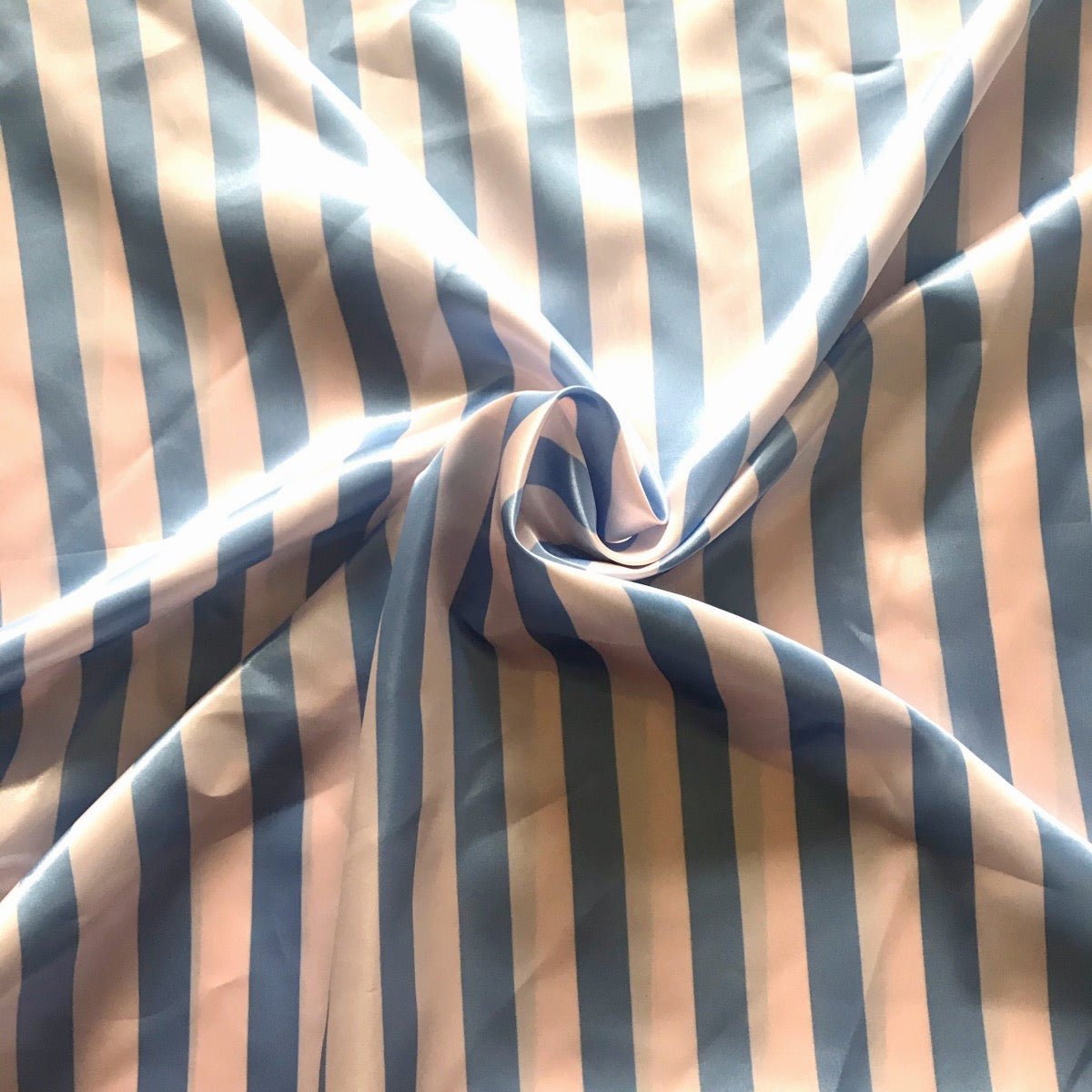 Striped Mania Print in Satin fabric for everyday night suits, modern sleepwear, and classic striped loungewear.