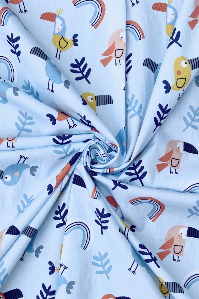 Chirpy Sleep cotton fabric for cheerful night suits, everyday kids’ sleepwear and relaxed lounging.