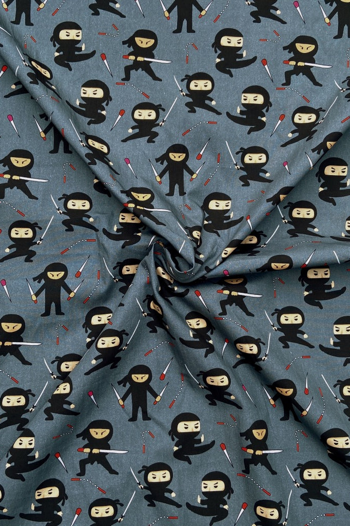 Karate Kid cotton fabric for martial-arts-themed night suits, boys’ sleepwear and fun loungewear.