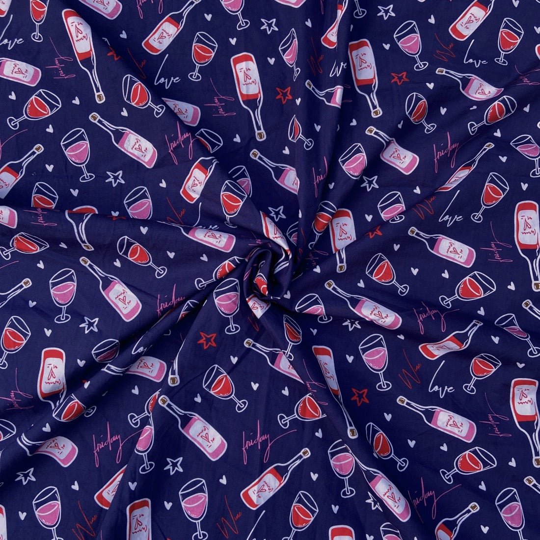Celebrations cotton fabric for festive night suits, party pajamas and special-occasion sleepwear.