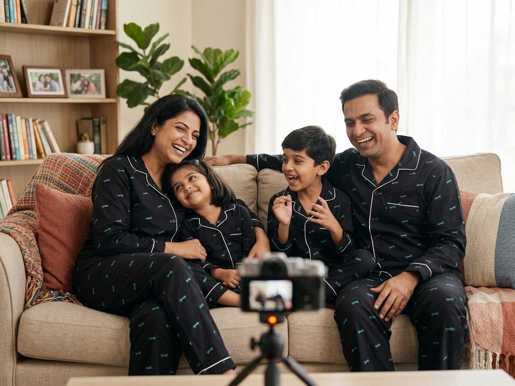 Together in the Frame: Matching Pajamas for Family Photos