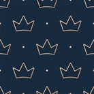 Minimal crown pattern fabric print in deep tones for coordinated nightwear